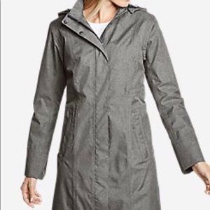 Eddie Bauer Gray Girl-On-The-Go Trench Coat Large Tall